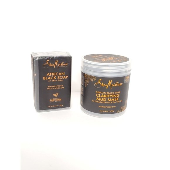 Clarifying Mud Mask & Face and Body Soap Shea Moisture  Blemish-Prone Skin New - Picture 1 of 6